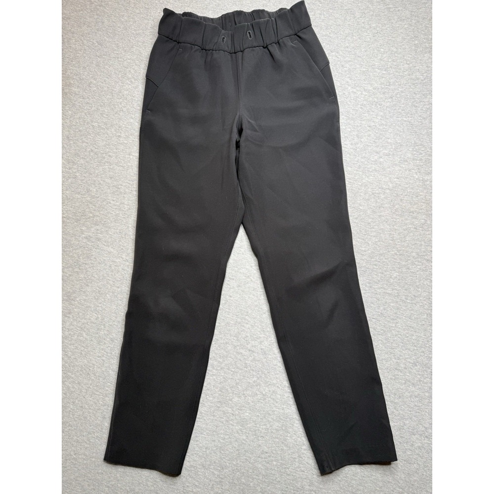 Lululemon On The Fly Pants Womens Size 2 Wide Leg Black Polyester Casual Comfort